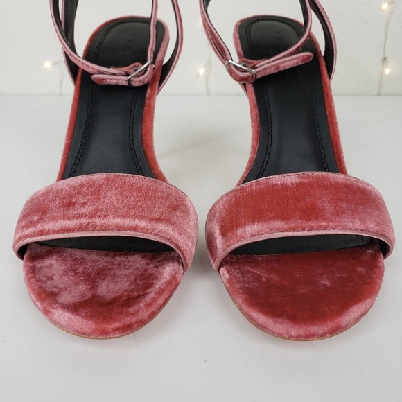 Sandro Nina Pink Velvet Strappy Sandal Siletto 8.5 - Picture 5 of 10